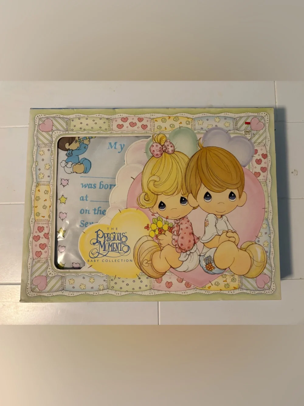 Vintage Precious Moments Decorative Birth Certificate Pillow Quiltex